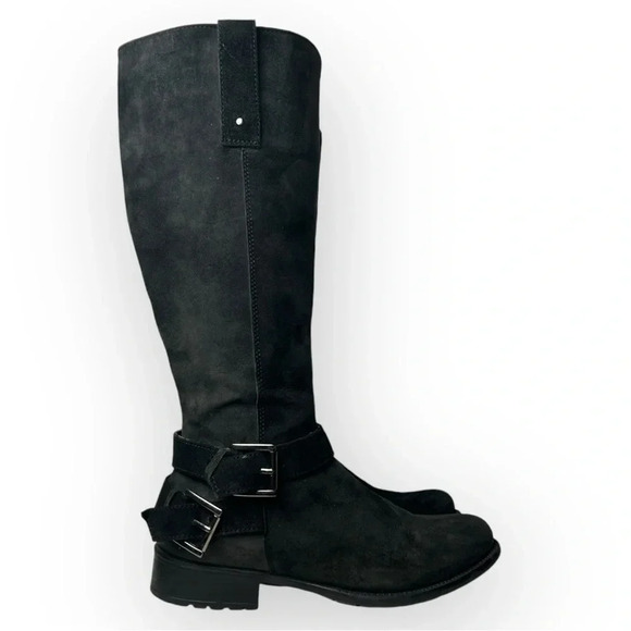 Clarks Plaza Steer Tall Boots in Black Suede Sz 6 - Picture 3 of 9